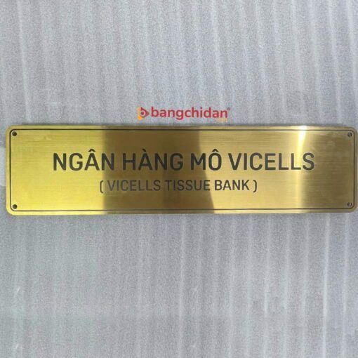 bảng tên phòng inox vàng xước in uv