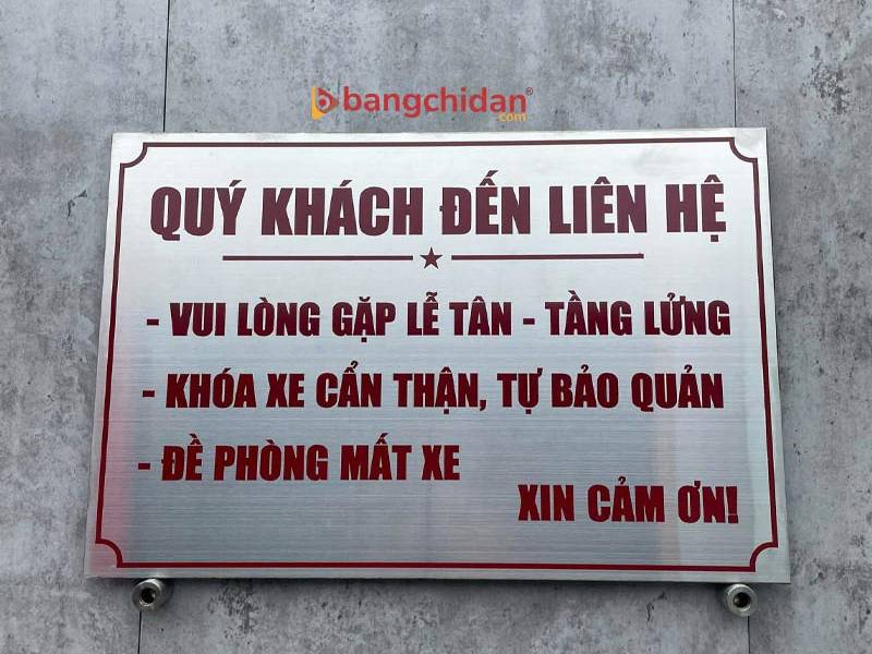 Bảng chỉ dẫn bằng Inox