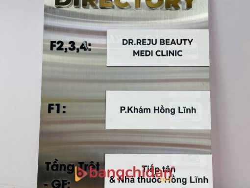 bảng thông tin inox trắng xước