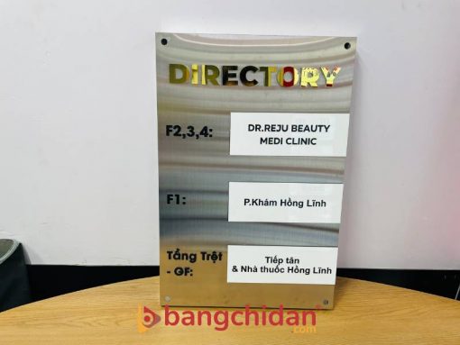 bảng thông tin inox trắng xước