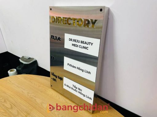 bảng thông tin inox trắng xước