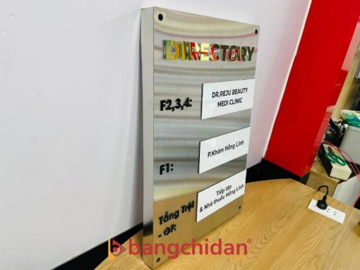 bảng thông tin inox trắng xước