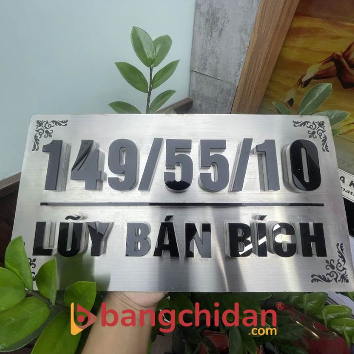 Biển số nhà Inox trắng