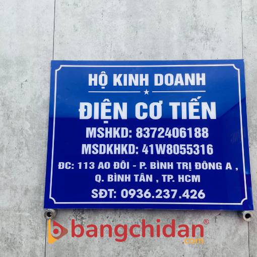 bảng tên công ty mica