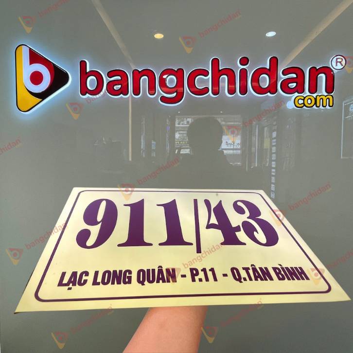 Biển số nhà Inox vàng xước