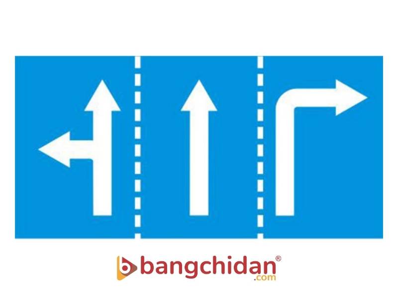Biển số I.411 “Hướng đi trên mỗi làn đường theo vạch”
