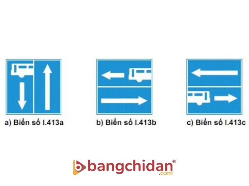 Biển số I.413 “Thông báo đường có làn cho xe khách”