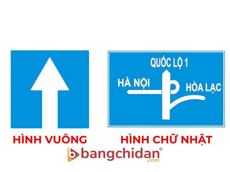 Hình dạng biển báo chỉ dẫn