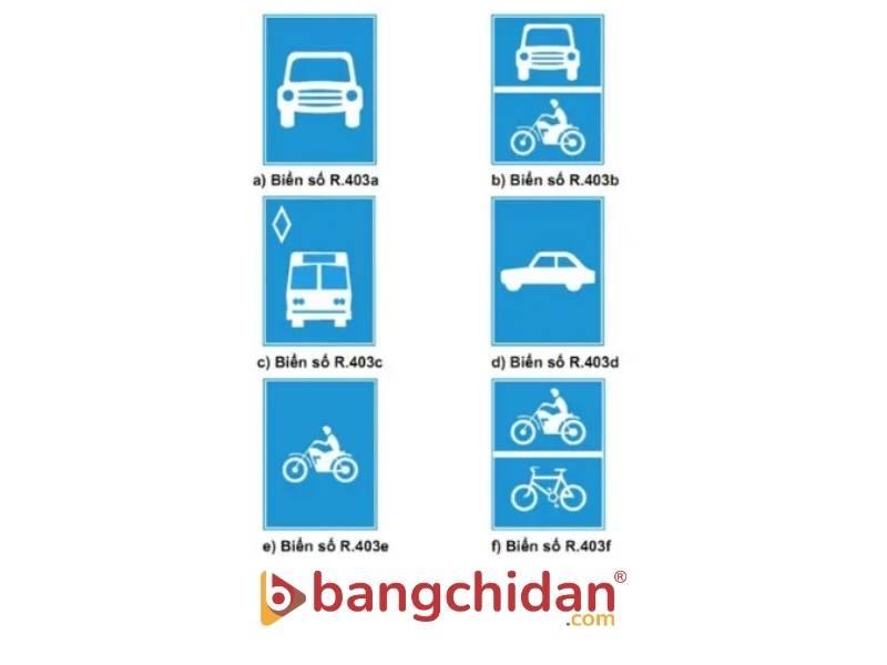 Biển số R.403 “Đường dành riêng cho từng loại xe”