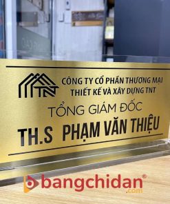 bảng tên chức danh để bàn inox