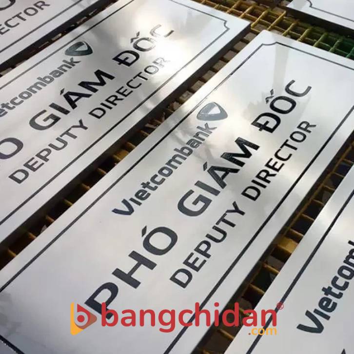 biển chức danh inox