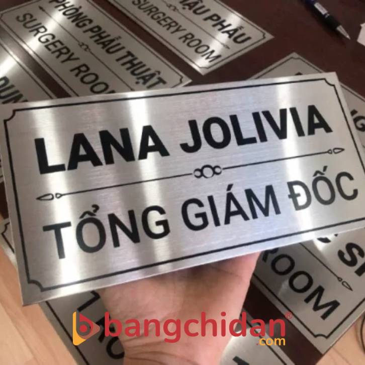 bảng chức danh inox