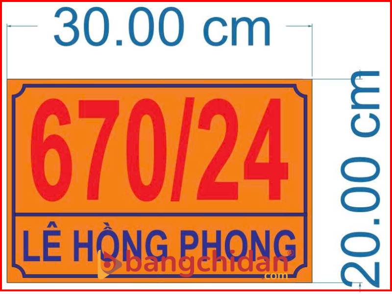 Quy định kích thước biển số nhà chuẩn theo quy định pháp luật