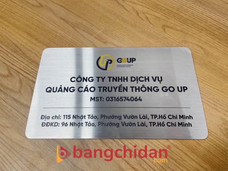 Dịch vụ gia công bảng tên công ty Inox