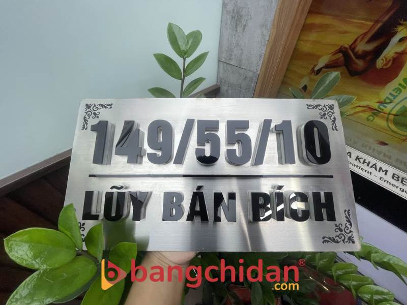 Biển số nhà inox trắng xước