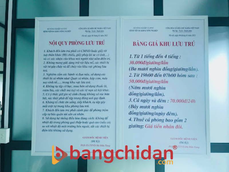 Bảng nội quy bệnh viện
