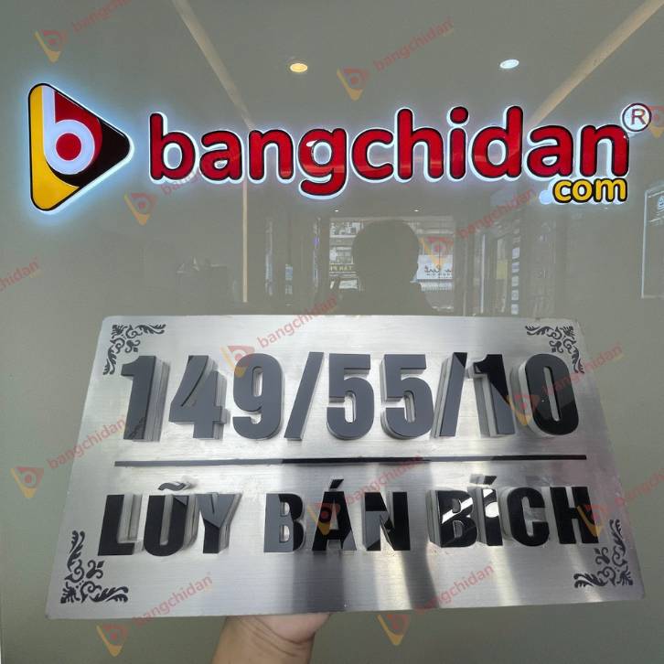 Bảng số nhà Inox chữ nổi