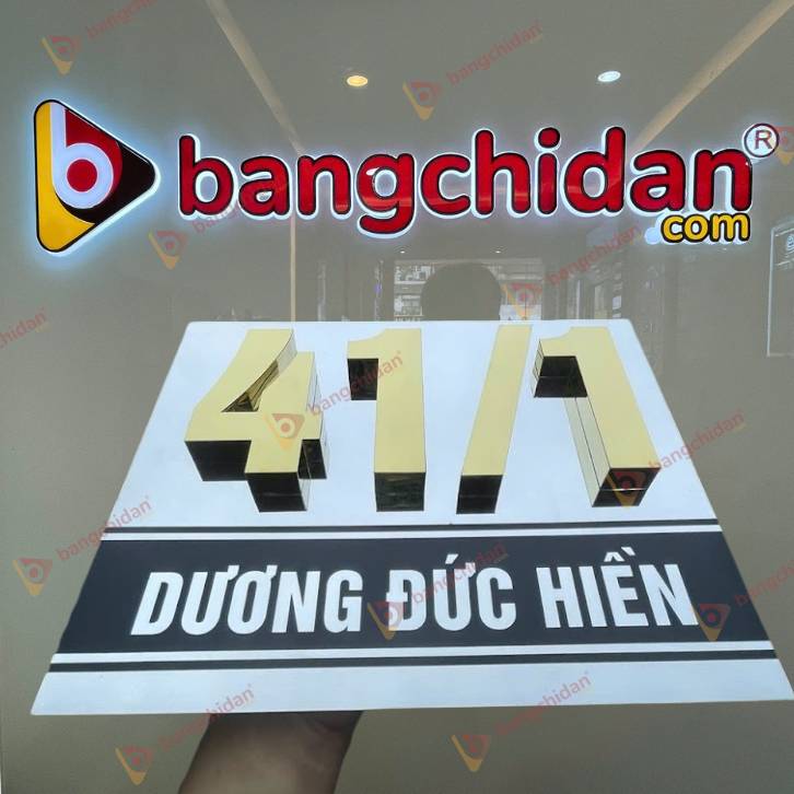 Biển số nhà Inox trắng gương