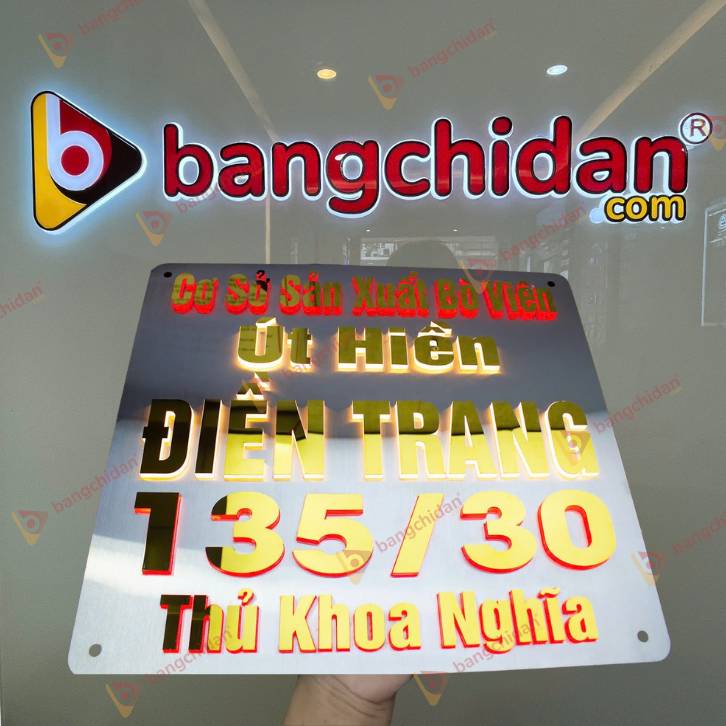 Biển số nhà Inox chữ nổi