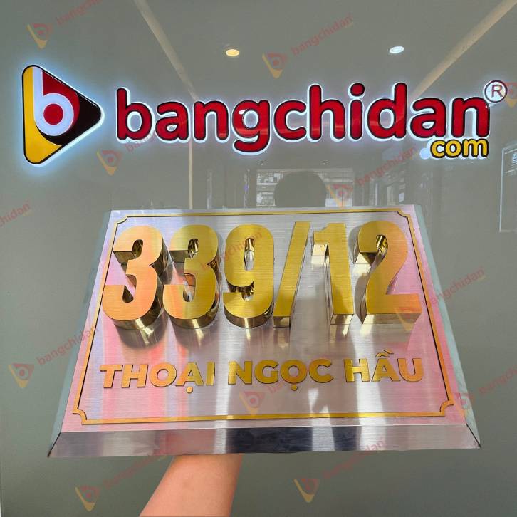Biển số nhà Inox trắng xước