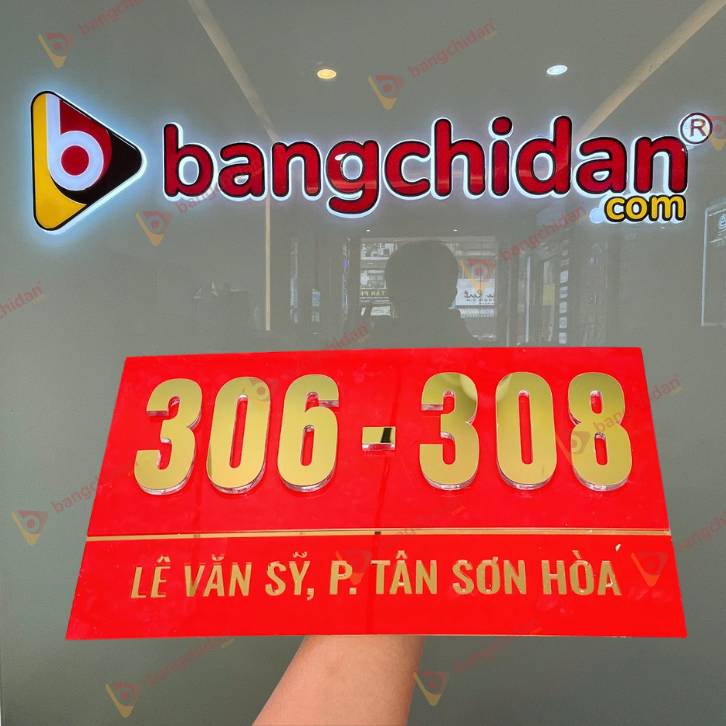 Biển số nhà Inox ép mica