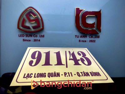 Biển số nhà inox in uv