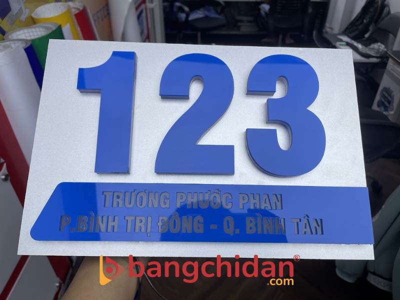 Biển số nhà Alu chữ nổi